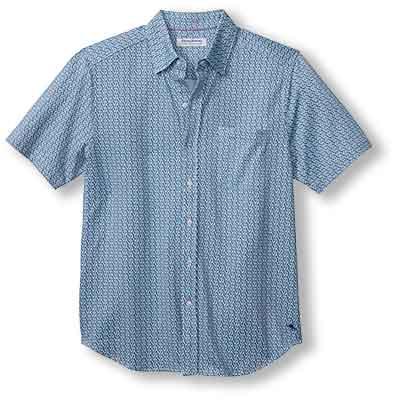 Tommy Bahama Mens San Lucio Plaza Geop Camp Short Sleeve Button Down Shirt