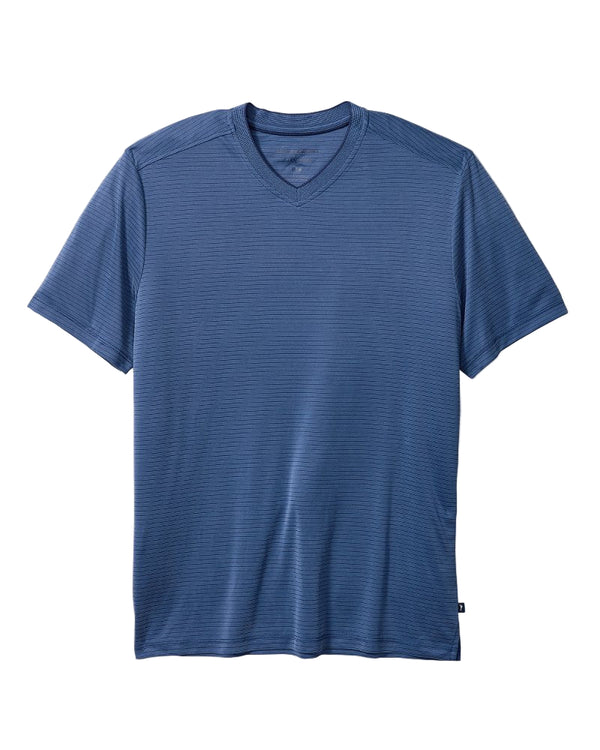 Tommy Bahama Mens Bay Stripe V-Neck IslandZone Short Sleeve T-Shirt
