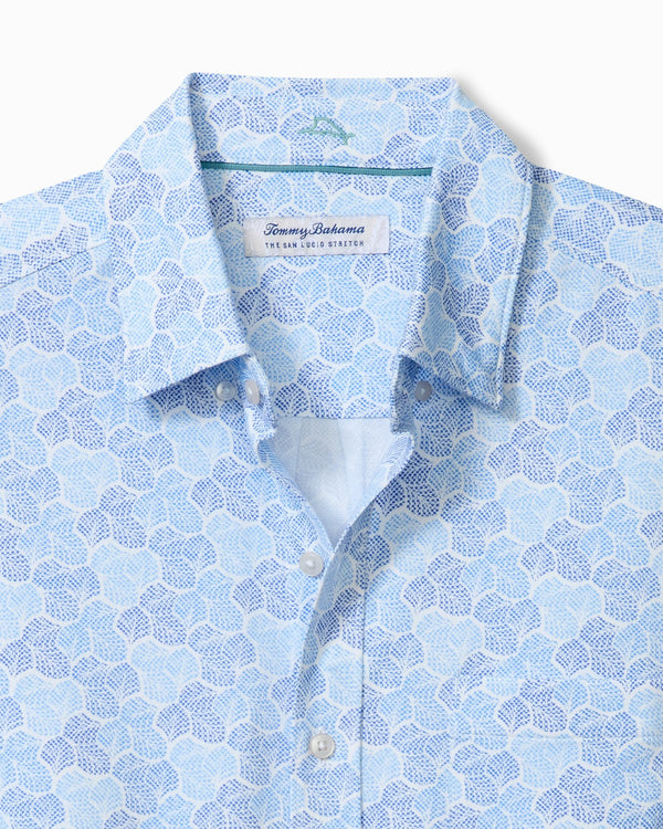 Tommy Bahama Mens San Lucio Tri Leaf Geo Stretch Knit Button Down Shirt