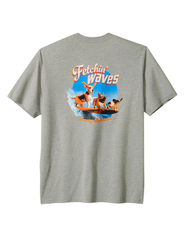Tommy Bahama Mens Fetchin' Waves Graphic Pocket Short Sleeve T-Shirt