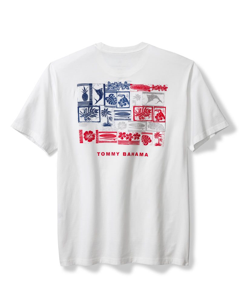 Tommy Bahama Mens Americana Boardblock Short Sleeve T-Shirt