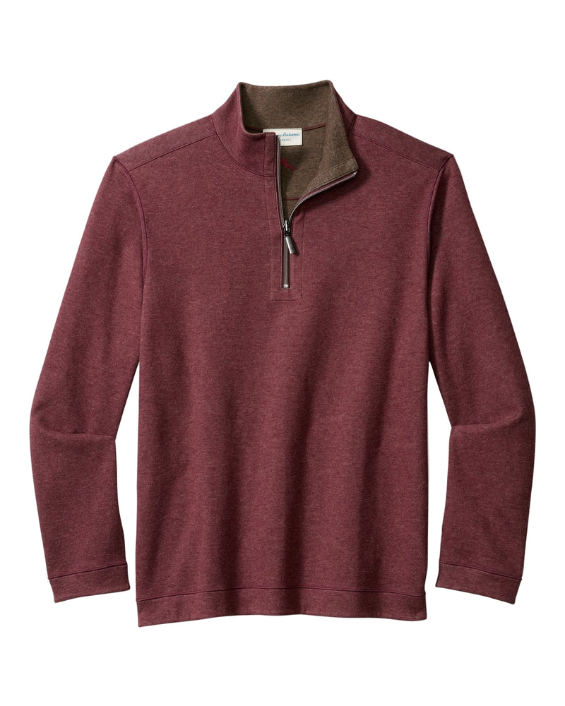 Tommy Bahama Mens Flipview Reversible Half-Zip Sweatshirt
