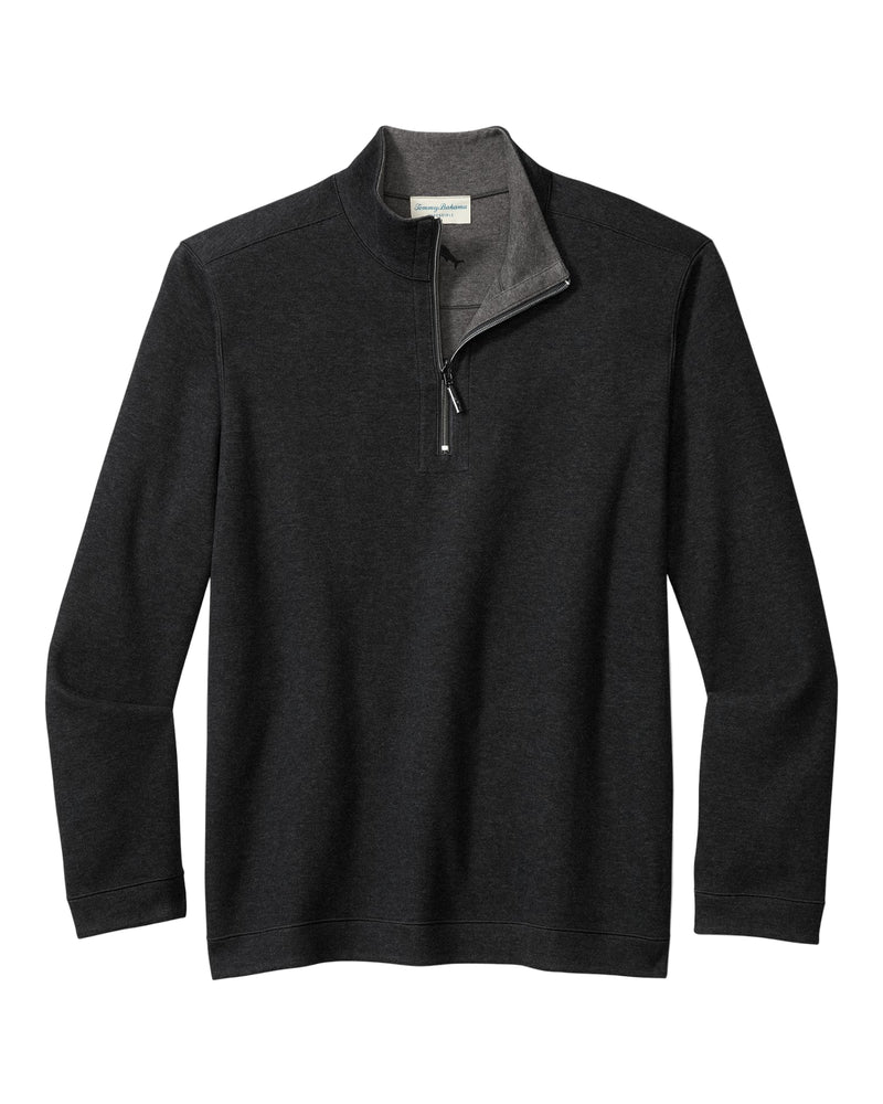 Tommy Bahama Mens Flipview Reversible Half-Zip Sweatshirt