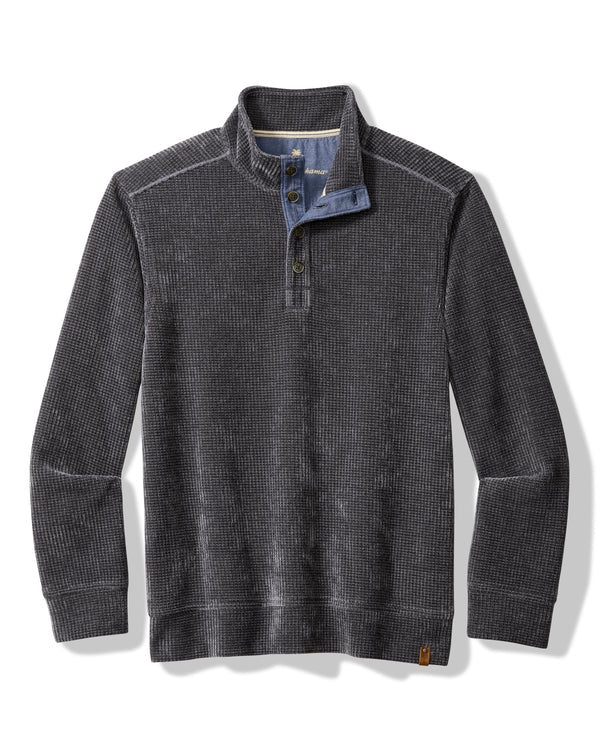 Tommy Bahama Mens Mt Vista Button Long Sleeve Mock Sweatshirt