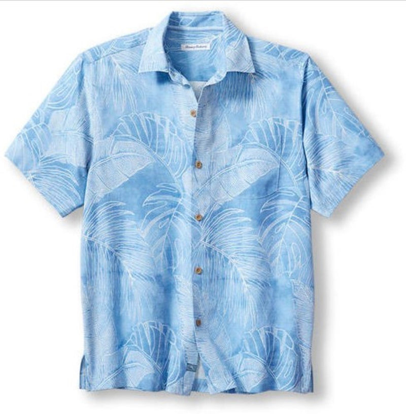 Tommy Bahama Mens Vine Lines Silk Short Sleeve Button Down Shirt