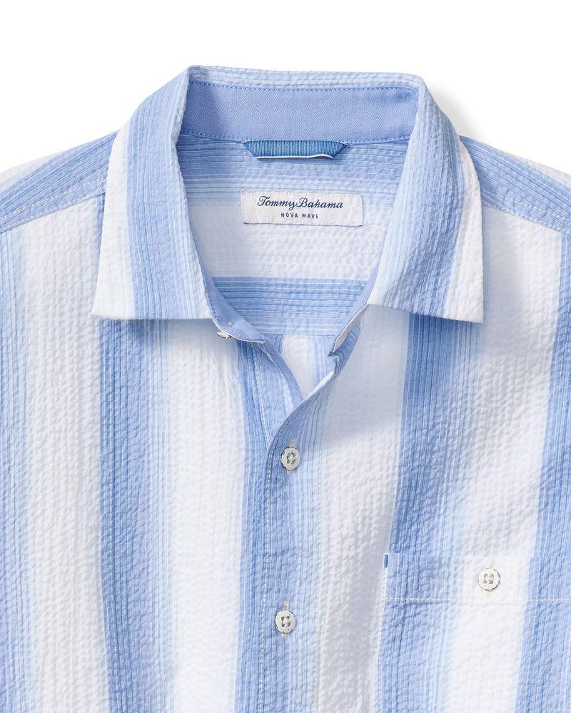 Tommy Bahama Mens Nova Wave Maliblue Stripe Short Sleeve Shirt