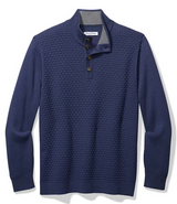 Tommy Bahama Mens Sandbar Button Mock Pullover Sweater