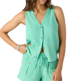 O'Neill Womens Corey Button-Up Tank Top