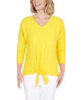 Ruby Rd. Womens Ottoman Front Tie Top