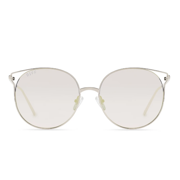 DIFF Charitable Eyewear Rory - Silver Beige Mirror - Non-Polarized Sunglasses