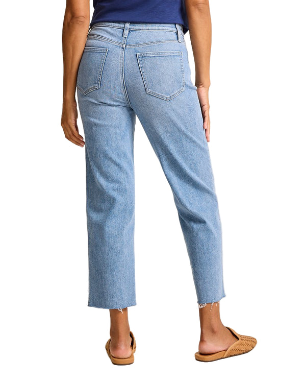 Tommy Bahama Womens High-Rise Cropped Straight-Leg Jeans