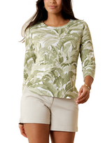 Tommy Bahama Womens Ashby Isles Palma Toile 3/4 Sleeve T-Shirt