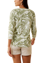 Tommy Bahama Womens Ashby Isles Palma Toile 3/4 Sleeve T-Shirt