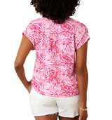 Tommy Bahama Womens Kaui Monstera Printed Mirage V-Neck Short Sleeve T-Shirt