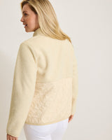 Tommy Bahama Womens Faux Sherpa Quilted Hybrid Jacket