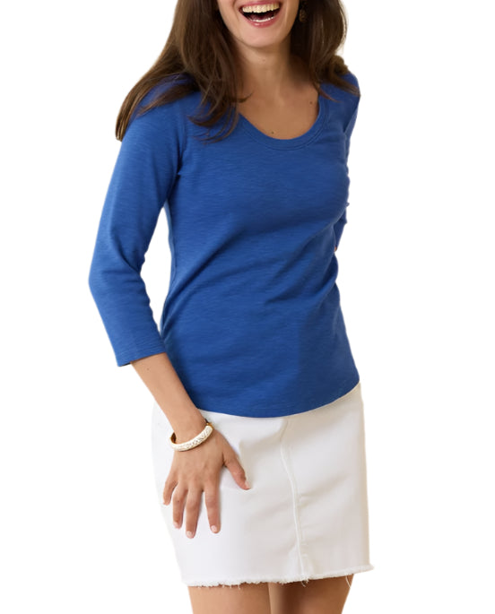 Tommy Bahama Womens Ashby Isles Scoop-Neck 3/4-Sleeve T-Shirt