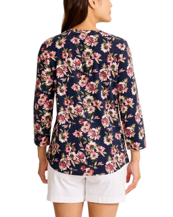Tommy Bahama Womens Ashby Isles Tidal Bloom 3/4 Sleeve T-Shirt