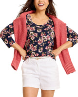 Tommy Bahama Womens Ashby Isles Tidal Bloom 3/4 Sleeve T-Shirt
