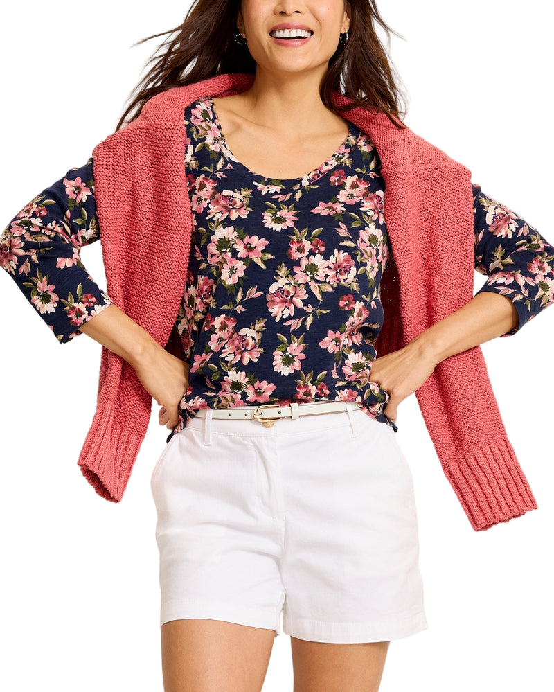 Tommy Bahama Womens Ashby Isles Tidal Bloom 3/4 Sleeve T-Shirt