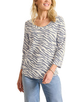 Tommy Bahama Womens Ashby Isles Zebra Bay 3/4 Sleeve T-Shirt