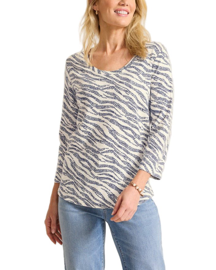Tommy Bahama Womens Ashby Isles Zebra Bay 3/4 Sleeve T-Shirt