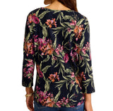 Tommy Bahama Womens Ashby Isles Orchid Isle 3/4-Sleeve T-Shirt