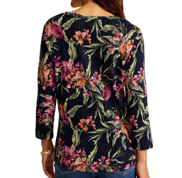 Tommy Bahama Womens Ashby Isles Orchid Isle 3/4-Sleeve T-Shirt