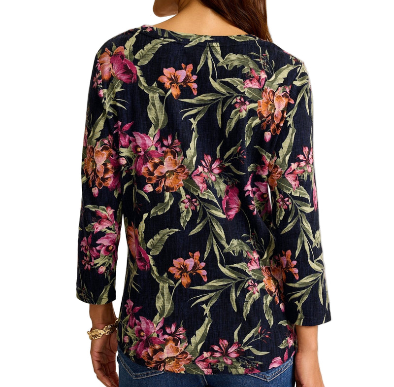 Tommy Bahama Womens Ashby Isles Orchid Isle 3/4-Sleeve T-Shirt