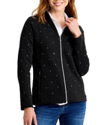 Tommy Bahama Womens Aruba Embellished Rhinestone Full-Zip Sweatshirt