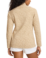 Tommy Bahama Womens Aruba Leopard Jacquard Full-Zip Sweatshirt