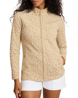 Tommy Bahama Womens Aruba Leopard Jacquard Full-Zip Sweatshirt
