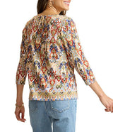 Tommy Bahama Womens Ashby Isles Ikat Hideaway Bateau Neck Top