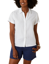 Tommy Bahama Womens Coastalina Linen Camp Short Sleeve Shirt