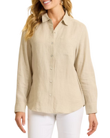 Tommy Bahama Womens Coastalina Linen Relaxed Long Sleeve Shirt