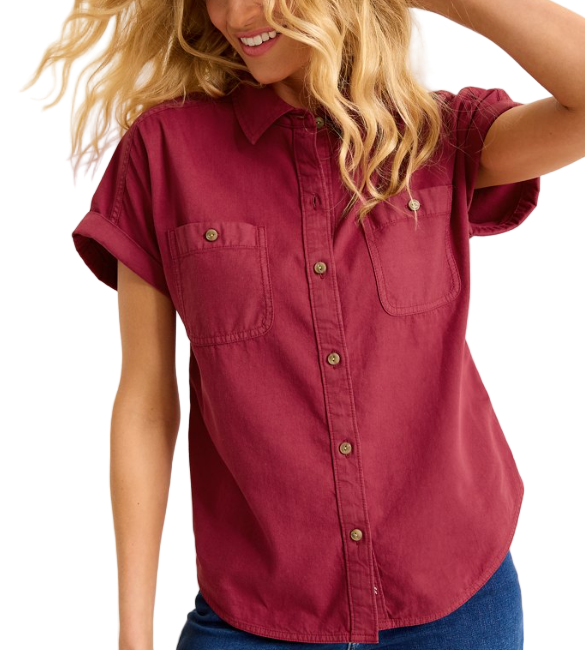 Tommy Bahama Womens Coastal Twill Short Sleeve Shirt