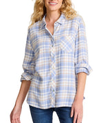 Tommy Bahama Womens Jeweled Coast Long Sleeve Flannel Shirt