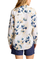 Tommy Bahama Womens Coastalina Linen Beleza Blossom Relaxed Long Sleeve Shirt