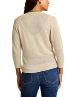 Tommy Bahama Womens Addison Shimmer Linen-Blend Cardigan