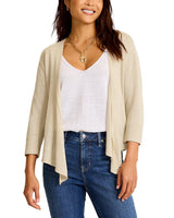 Tommy Bahama Womens Addison Shimmer Linen-Blend Cardigan