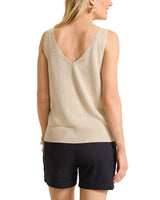 Tommy Bahama Womens Addison Shimmer Linen-Blend Tank Top