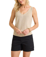 Tommy Bahama Womens Addison Shimmer Linen-Blend Tank Top