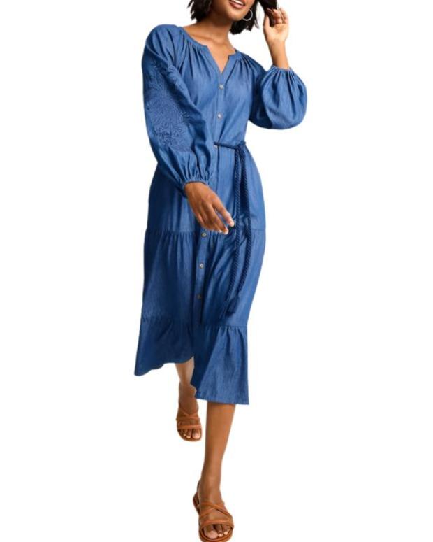 Tommy Bahama Womens Indigo Cove Embroidered Midi Dress – ShopCGX