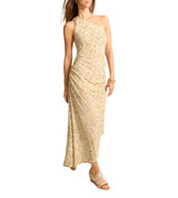 Tommy Bahama Womens Playa Python Maxi One-Shoulder Dress