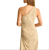 Tommy Bahama Womens Playa Python Maxi One-Shoulder Dress