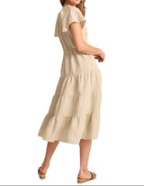Tommy Bahama Womens Coastalina Linen Tiered Shirt Dress