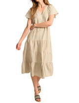 Tommy Bahama Womens Coastalina Linen Tiered Shirt Dress