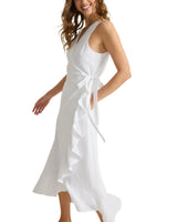 Tommy Bahama Womens Coastalina Linen Wrap Midi Dress
