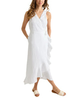 Tommy Bahama Womens Coastalina Linen Wrap Midi Dress
