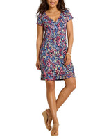 Tommy Bahama Womens Darcy Sunlit Seas V-Neck Dress