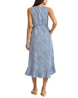 Tommy Bahama Womens Coastalina Linen Coastal Shores Midi Wrap Dress